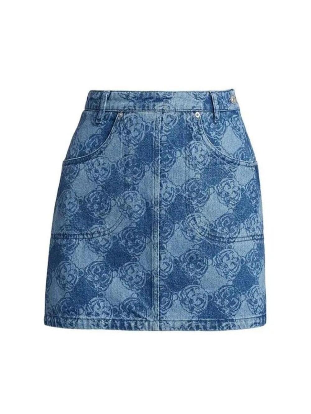 Kenzo Monogram Denim Mini Skirt (40)